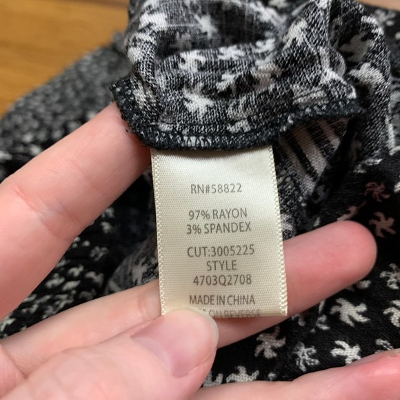 Max Studio London Black Floral Wide Leg Cropped Pants Size Medium Striped Casual - Picture 6 of 7